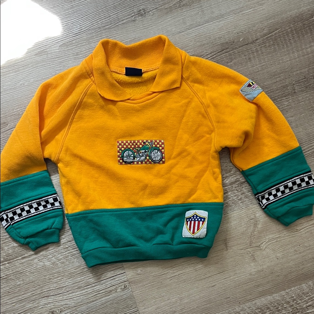 Vintage motorcycle kids sweatshirt.